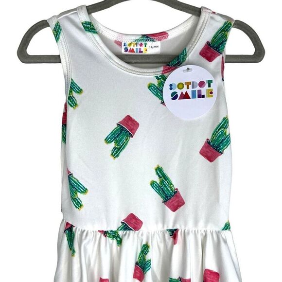 NEW Dot Dot Smile White Cactus Tank Dress 12-24 Months - Picture 2 of 6